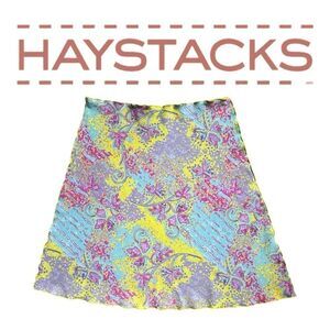 Haystacks Reversible Women’s Print Knit Bias Cut Skirt Medium